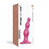 Розовая насадка Strap-On-Me Dildo Plug Beads size S - Strap-on-me - купить с доставкой в Магнитогорске