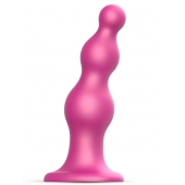 Розовая насадка Strap-On-Me Dildo Plug Beads size S - Strap-on-me - купить с доставкой в Магнитогорске