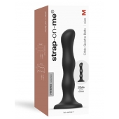 Черная насадка Strap-On-Me Dildo Geisha Balls size M - Strap-on-me - купить с доставкой в Магнитогорске