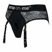 Черные трусики для насадок Diva Lingerie Harness - size M - Strap-on-me - купить с доставкой в Магнитогорске