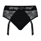 Черные трусики для насадок Diva Lingerie Harness - size M - Strap-on-me - купить с доставкой в Магнитогорске