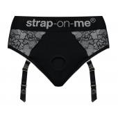 Черные трусики для насадок Diva Lingerie Harness - size L - Strap-on-me - купить с доставкой в Магнитогорске