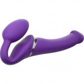 Фиолетовый безремневой вибрострапон Vibrating Bendable Strap-On - size L - Strap-on-me - купить с доставкой в Магнитогорске