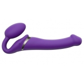Фиолетовый безремневой вибрострапон Vibrating Bendable Strap-On - size L - Strap-on-me - купить с доставкой в Магнитогорске