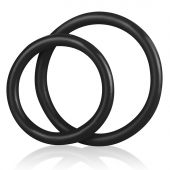 Набор из двух черных силиконовых колец разного диаметра SILICONE COCK RING SET - BlueLine - в Магнитогорске купить с доставкой