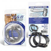 Двойное кольцо выносливости на пенис DUAL STAMINA RING - BlueLine - в Магнитогорске купить с доставкой