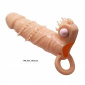 Телесная удлиняющая вибронасадка Penis Sleeve Connor - 17 см. - Baile - в Магнитогорске купить с доставкой