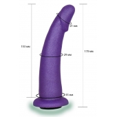Фиолетовая гладкая изогнутая насадка-плаг - 17 см. - LOVETOY (А-Полимер) - купить с доставкой в Магнитогорске