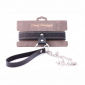 Узкий однослойный ошейник с поводком - Crazy Handmade - купить с доставкой в Магнитогорске