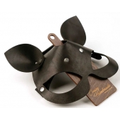 Черная кожаная маска  Кошка  с маленькими ушками - Crazy Handmade - купить с доставкой в Магнитогорске