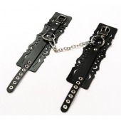 Узорчатые кожаные оковы с регулируемыми ремешками - Crazy Handmade - купить с доставкой в Магнитогорске