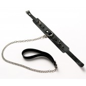 Черный ошейник с шипами и поводком - Crazy Handmade - купить с доставкой в Магнитогорске