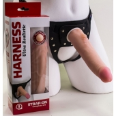 Реалистичный страпон Harness из трусиков и насадки-фаллоса - 18,5 см. - LOVETOY (А-Полимер) - купить с доставкой в Магнитогорске