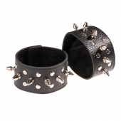 Чёрные напульсники с шипами и заклепками - Sitabella - купить с доставкой в Магнитогорске