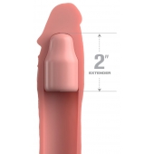 Телесная насадка-удлинитель 2 Inch Silicone X-tension with Strap - 20,3 см. - Pipedream - в Магнитогорске купить с доставкой