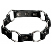 Кожаный черный ошейник с кольцами - Sitabella - купить с доставкой в Магнитогорске