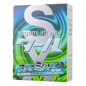 Презервативы Sagami Xtreme Mint с ароматом мяты - 3 шт. - Sagami - купить с доставкой в Магнитогорске