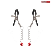 Серебристые зажимы на соски с шариками на цепочках - Notabu - купить с доставкой в Магнитогорске