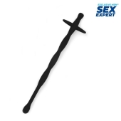 Черный силиконовый уретральный стимулятор - 15 см. - Sex Expert - купить с доставкой в Магнитогорске
