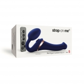 Синий безремневой страпон Multi Orgasm Size S с клиторальной стимуляцией - Strap-on-me - купить с доставкой в Магнитогорске