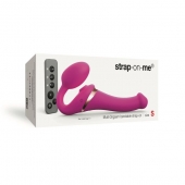 Ярко-розовый безремневой страпон Multi Orgasm Size S с клиторальной стимуляцией - Strap-on-me - купить с доставкой в Магнитогорске
