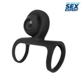 Черная вибронасадка на пенис Sex Expert - Sex Expert - в Магнитогорске купить с доставкой