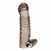 Дымчатая насадка на пенис с вибрацией  Vibrating Penis Enhancing Sleeve Extension - 13,3 см. - BlueLine - в Магнитогорске купить с доставкой