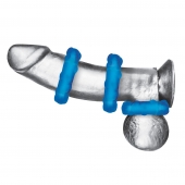 Комплект из трех голубых эрекционных колец 3-Pack Ribbed Rider Cock Ring Set - BlueLine - в Магнитогорске купить с доставкой