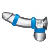 Комплект из трех голубых колец для эрекции 3-Pack Nuts   Bolts Stretch Cock Ring Set - BlueLine - в Магнитогорске купить с доставкой