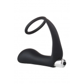 Черное эрекционное кольцо с вибропробкой Vibrating Anal Plug With Cockring - Dream Toys - в Магнитогорске купить с доставкой