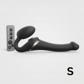 Черный безремневой страпон Multi Orgasm Size S с клиторальной стимуляцией - Strap-on-me - купить с доставкой в Магнитогорске