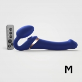 Синий безремневой страпон Multi Orgasm Size M с клиторальной стимуляцией - Strap-on-me - купить с доставкой в Магнитогорске