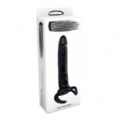Чёрная насадка-фаллос для двойного проникновения INFLATABLE DILDO SLIM DONG  - 13,5 см. - Toyz4lovers - в Магнитогорске купить с доставкой