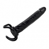 Чёрная насадка-фаллос для двойного проникновения INFLATABLE DILDO SLIM DONG  - 13,5 см. - Toyz4lovers - в Магнитогорске купить с доставкой