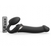 Черный безремневой страпон Multi Orgasm Size L с клиторальной стимуляцией - Strap-on-me - купить с доставкой в Магнитогорске