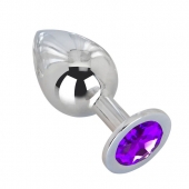 Большой плаг из стали с фиолетовым кристаллом Violet Dream - 9,5 см. - Erotic Fantasy - купить с доставкой в Магнитогорске