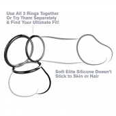 Набор из трех черных эрекционных колец Silicone 3-Ring Stamina Set - Pipedream - в Магнитогорске купить с доставкой