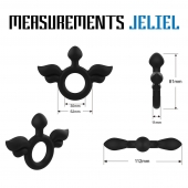 Черное эрекционное кольцо с крыльями Rooster Jeliel Angel - Velv or - в Магнитогорске купить с доставкой