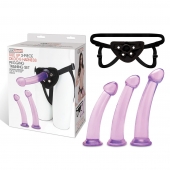 Тренировочный набор с тремя насадками Pegging Training Set - Lux Fetish - купить с доставкой в Магнитогорске