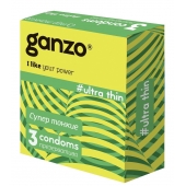 Ультратонкие презервативы Ganzo Ultra thin - 3 шт. - Ganzo - купить с доставкой в Магнитогорске
