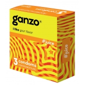Ароматизированные презервативы Ganzo Juice - 3 шт. - Ganzo - купить с доставкой в Магнитогорске