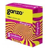 Презервативы с анестетиком для продления удовольствия Ganzo Long Love - 3 шт. - Ganzo - купить с доставкой в Магнитогорске