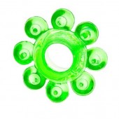 Зеленое эрекционное кольцо-цветок - Toyfa Basic - в Магнитогорске купить с доставкой