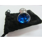Анальное украшение BUTT PLUG  Small с синим кристаллом - 7 см. - Anal Jewelry Plug - купить с доставкой в Магнитогорске