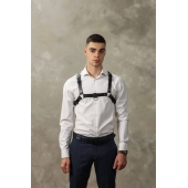 Черная мужская кожаная портупея №4 - БДСМ Арсенал - купить с доставкой в Магнитогорске