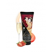 Массажный крем для тела с ароматом клубники и шампанского Sparkling Strawberry Wine - 200 мл. - Shunga - купить с доставкой в Магнитогорске