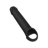 Черная насадка-удлинитель с вибрацией Vibrating Extender With Remote - Dream Toys - в Магнитогорске купить с доставкой