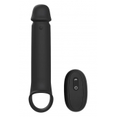 Черная насадка-удлинитель с вибрацией Vibrating Extender With Remote - Dream Toys - в Магнитогорске купить с доставкой