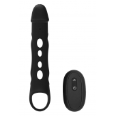 Черная насадка-удлинитель Vibrating Extender With Remote с вибрацией - Dream Toys - в Магнитогорске купить с доставкой