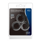 Набор из 3 черных эрекционных колец Black Small Penis Rings - Blush Novelties - в Магнитогорске купить с доставкой